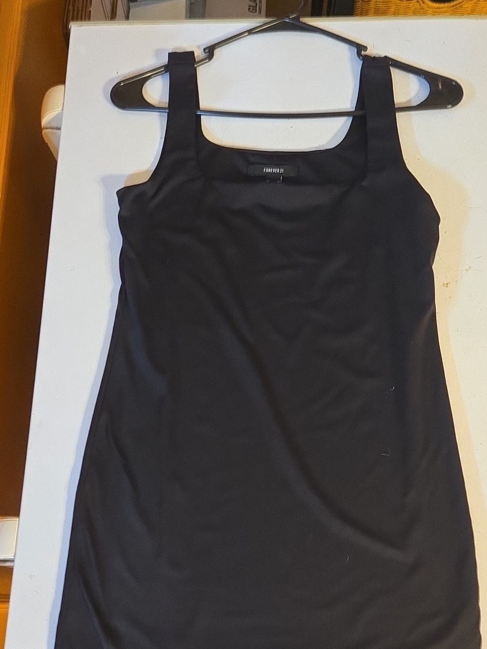 Forever 21 Black Square Neck Tank Top Mini Dress